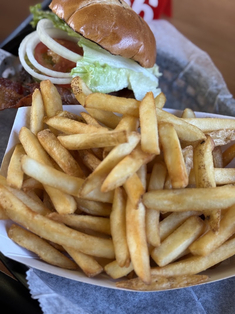 Food and interior photo 2 at Off The Rails Burger Bar in Pacific