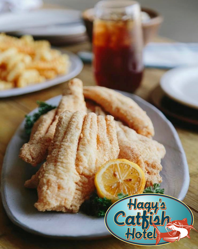 Food and interior photo 1 at Hagy's Catfish Hotel Restaurant in Shiloh
